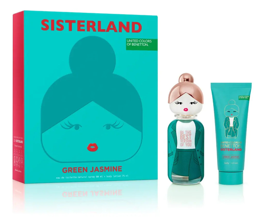 Benetton Sisterland Green Jasmine EDT 80ml + 75ml Body Lotion Set