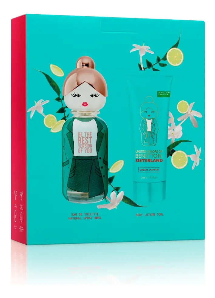 Benetton Sisterland Green Jasmine EDT 80ml + 75ml Body Lotion Set