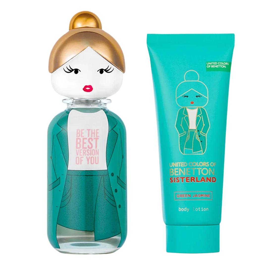 Benetton Sisterland Green Jasmine EDT 80ml + 75ml Body Lotion Set