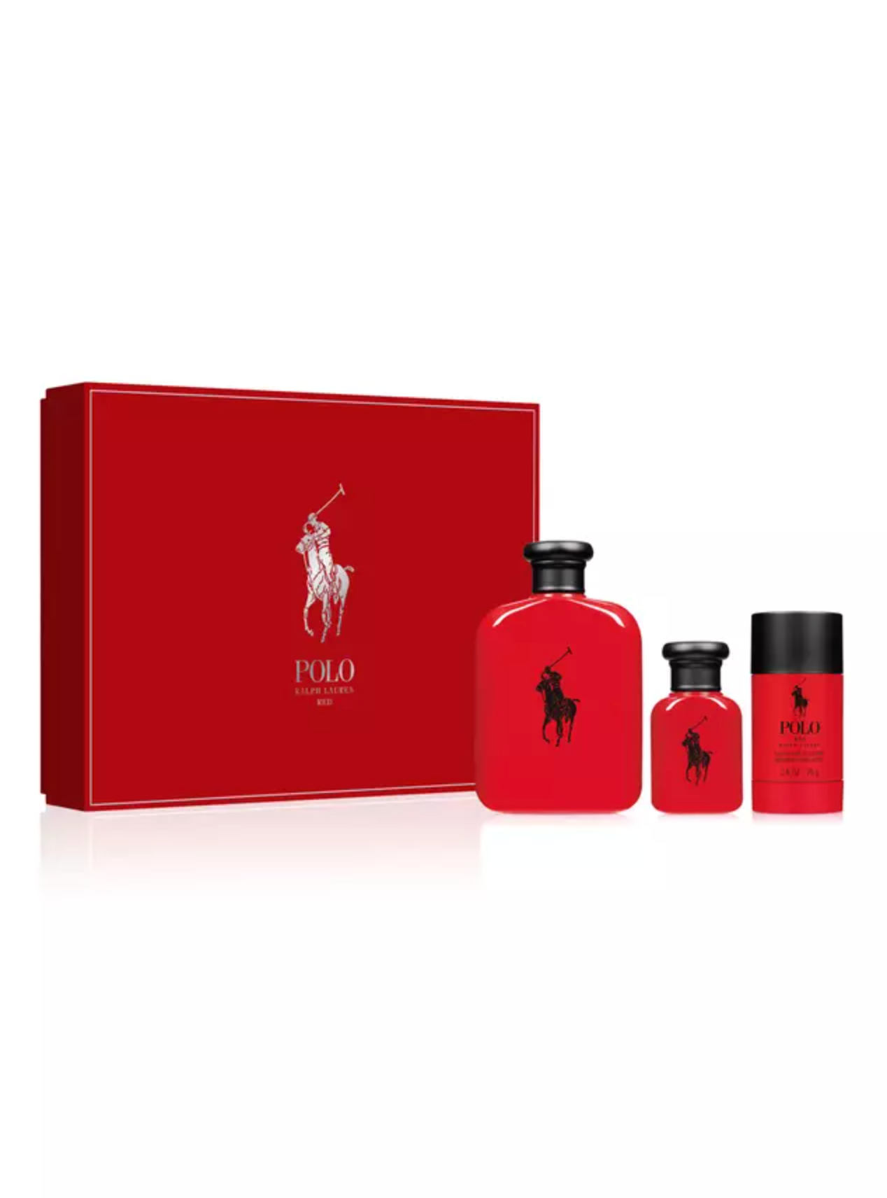 Set Perfume Ralph Lauren Polo Red Men Edt 125ml + 40ml + Deo 75ml