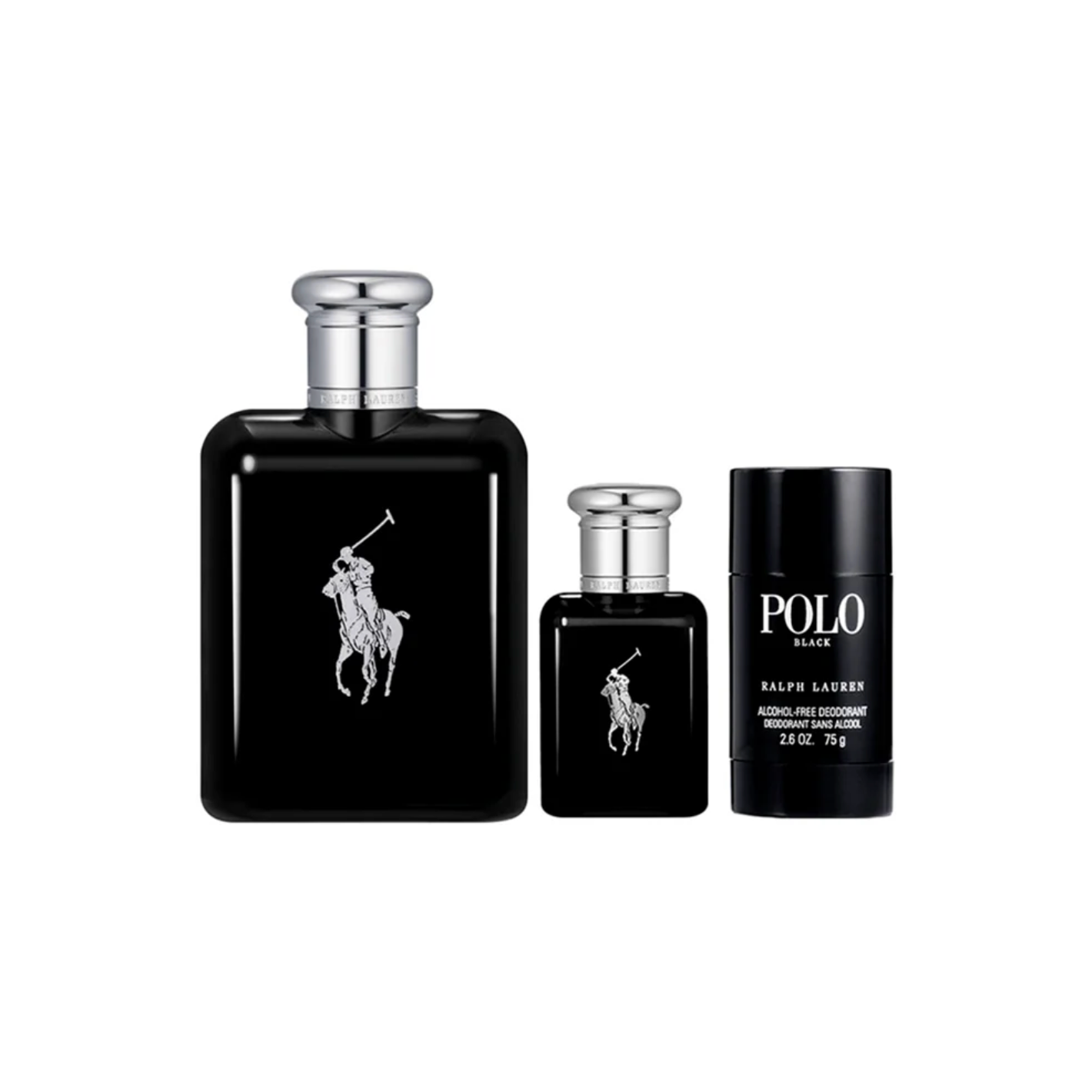Set Perfume Ralph Lauren Polo Black Men Edt 125ml + 40ml + Deo 75ml