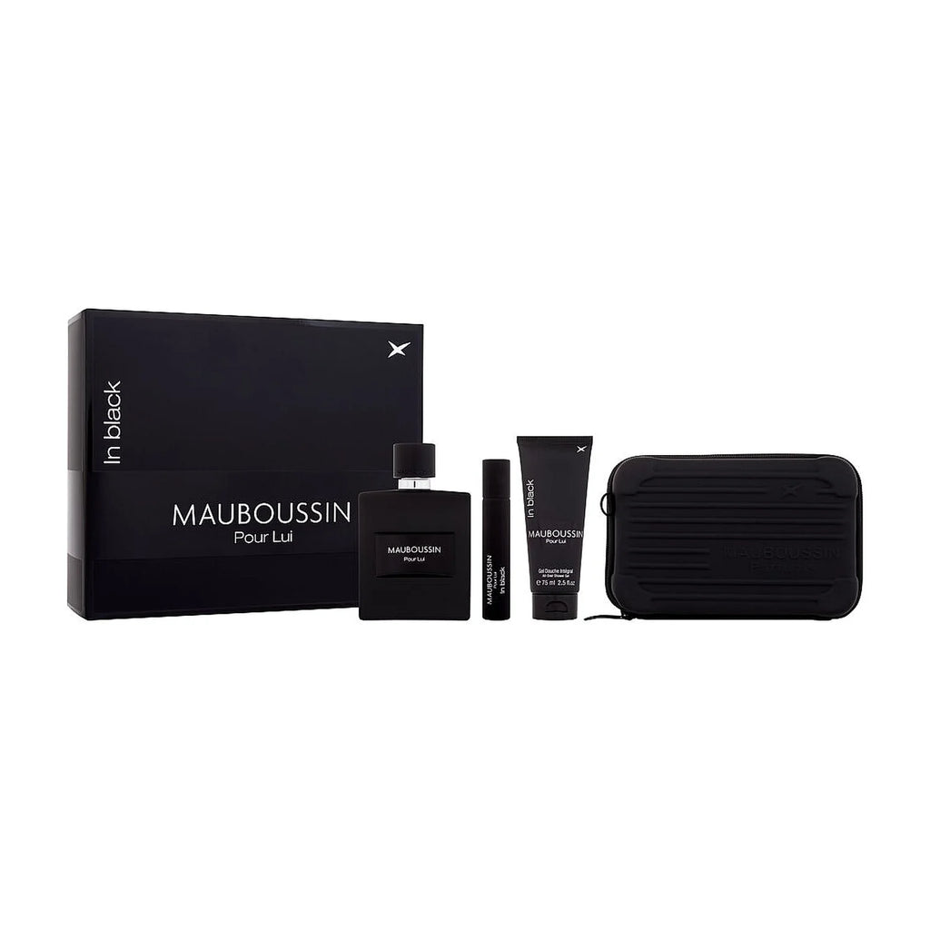Mauboussin Pour Lui In Black EDP 100ml + 20ml + Shower gel 75ml + Bolso